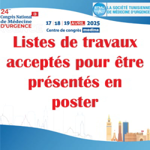 Listes de travaux acceptés pour être présentés en poster
